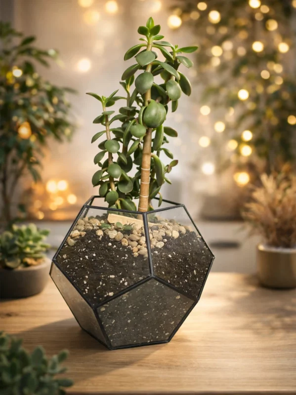 Денежное дерево (толстянка крассула) в флорариуме Шар M (Medium, средний)