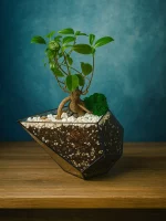 Бонсай микрокарпа гинсенг в флорариуме капелька S