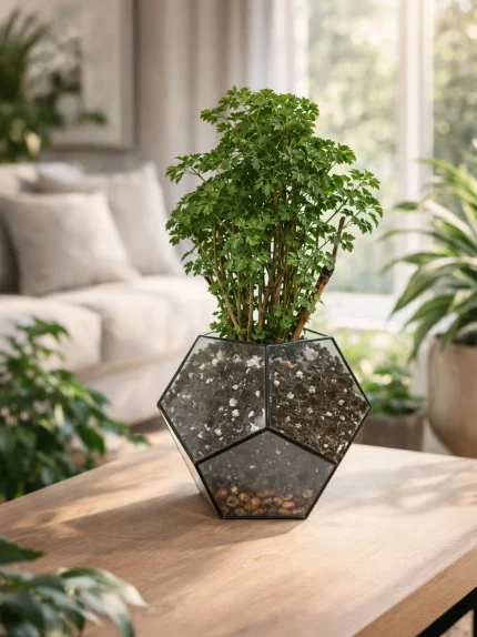 Бонсай фрутикоза полисциас в флорариуме Шар m