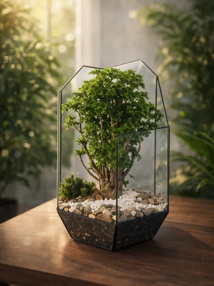 Бонсай фрутикоза в флорариуме осколок