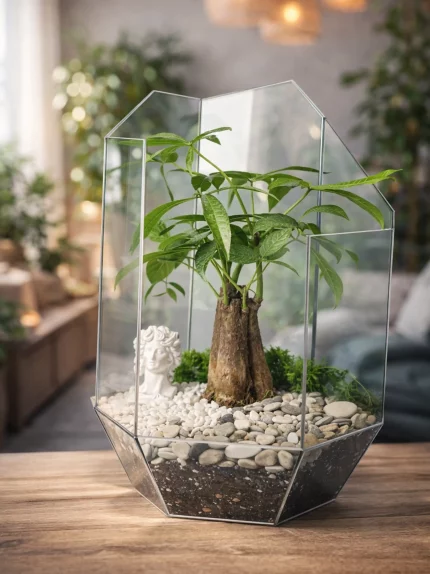 Пахира акватика в флорариуме осколок серия серебрити