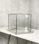 Напольное стеклянное кашпо Призма с автополивом 28×22 см