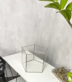 Напольное стеклянное кашпо Призма с автополивом 28×22 см