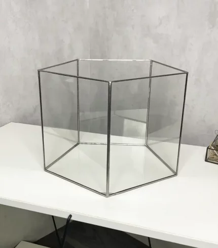 Напольное стеклянное кашпо Призма с автополивом 28×22 см