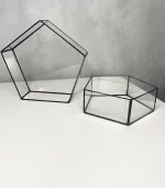 Флорариум Призма M из стекла с черной патиной, 17×5 см