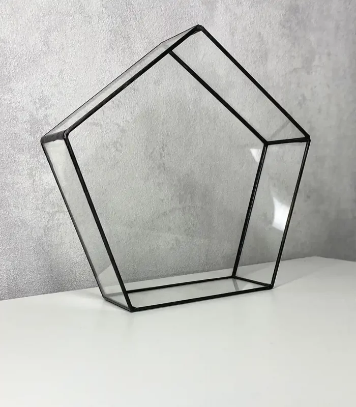 Флорариум Призма M из стекла с черной патиной, 17×5 см