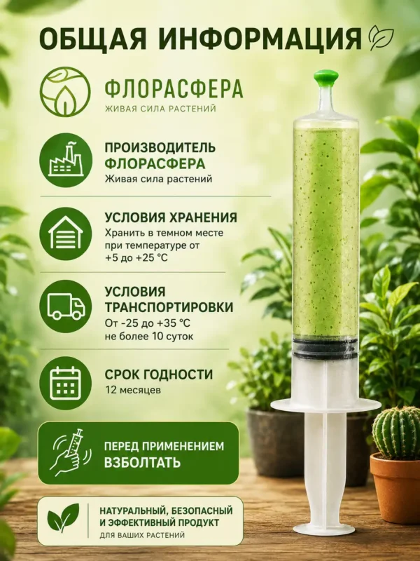 Хлорелла живая для комнатных растений