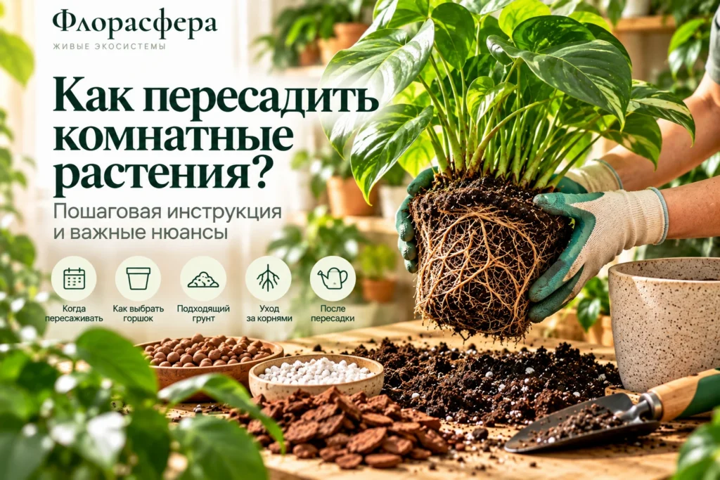 Как пересадить комнатные растения: пошаговая инструкция и важные нюансы