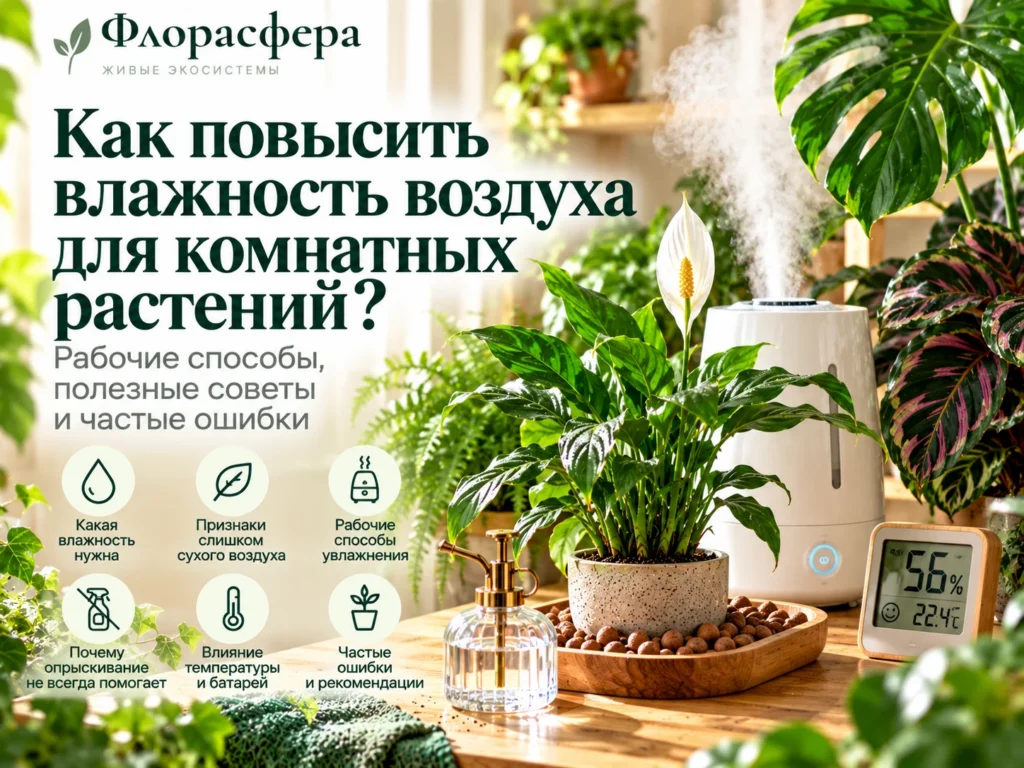 Как повысить влажность воздуха для комнатных растений: что действительно работает