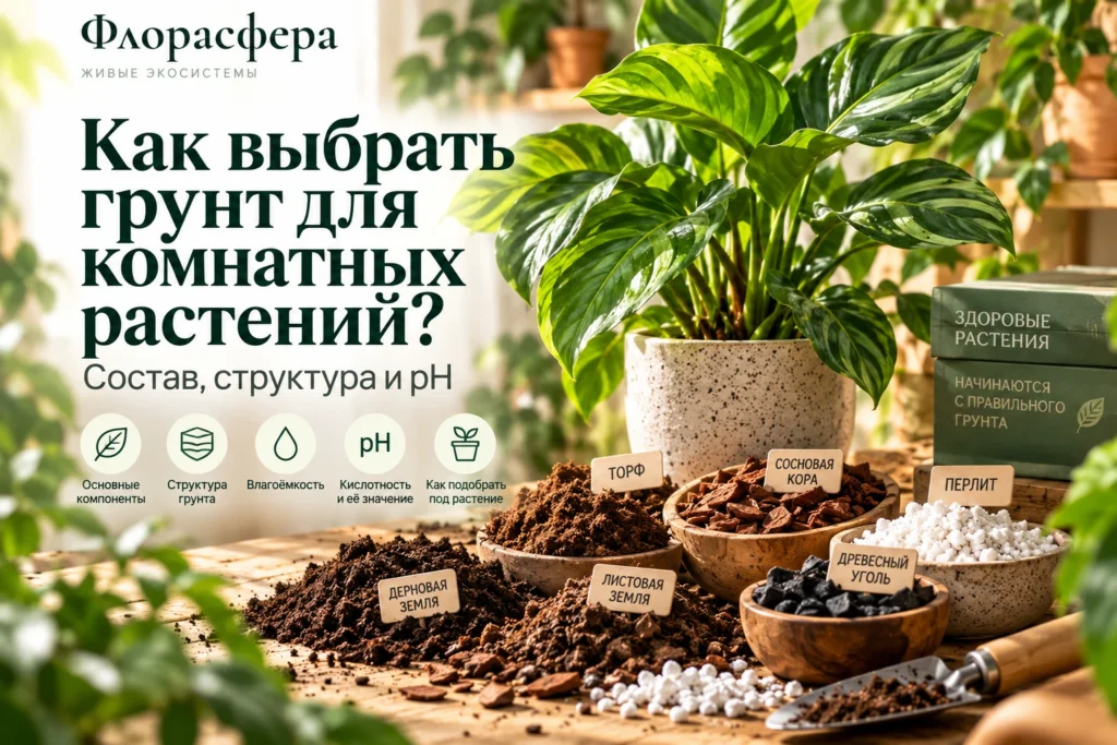 Как выбрать грунт для комнатных растений: состав, структура и pH
