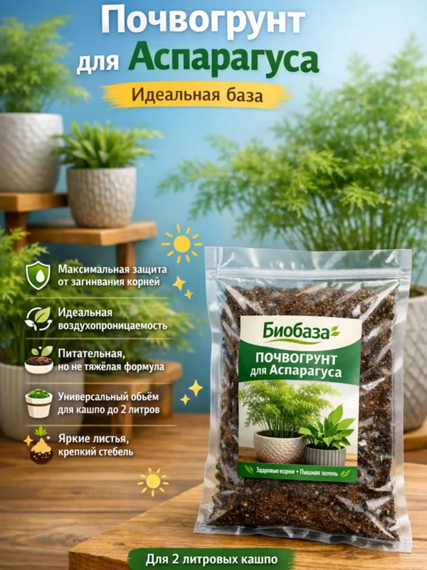 Почвогрунт для аспарагуса для кашпо до 2л