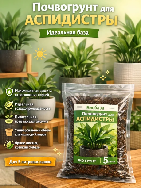 Почвогрунт для аспидистры для кашпо до 5л