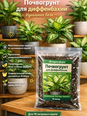 Почвогрунт для диффенбахии для кашпо до 10л