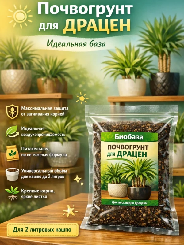 Почвогрунт для драцен для кашпо до 2л