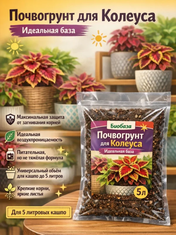 Почвогрунт для колеуса для кашпо до 5л Почвогрунт для колеуса для кашпо до 5л