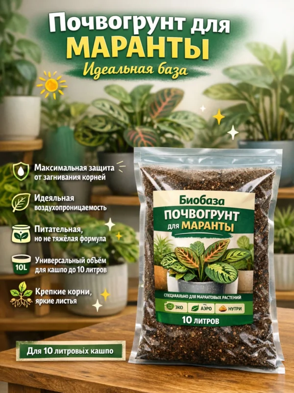 Почвогрунт для маранты для кашпо до 10л Почвогрунт для маранты для кашпо до 10л