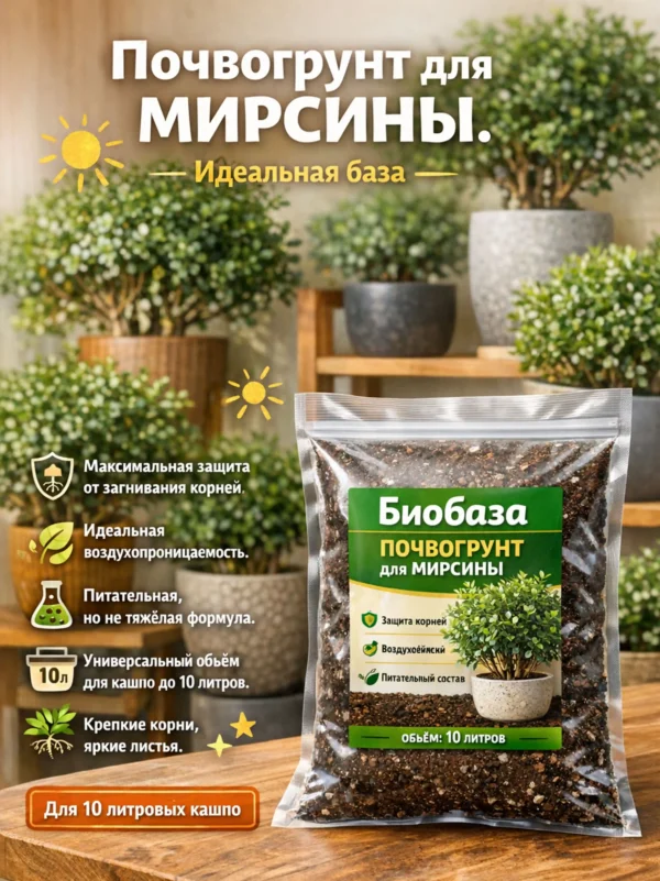 Почвогрунт для мирсины для кашпо до 10л