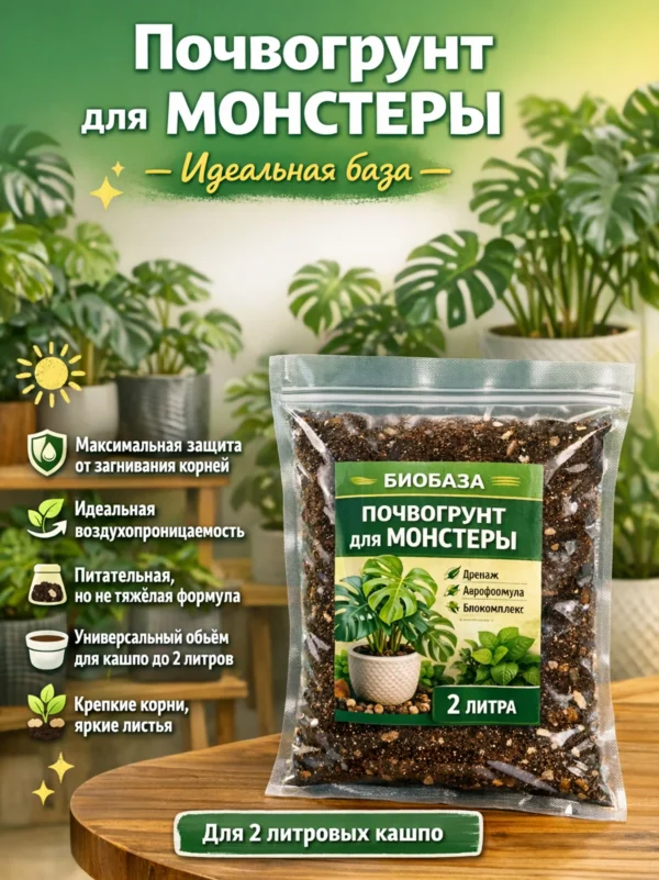 Почвогрунт для монстеры для кашпо до 2л