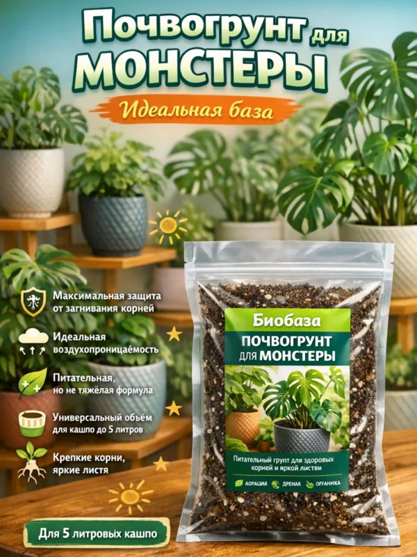 Почвогрунт для монстеры для кашпо до 5л