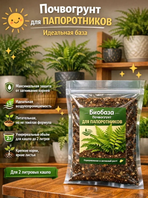 Почвогрунт для папоротников для кашпо до 2л Почвогрунт для папоротников для кашпо до 2л