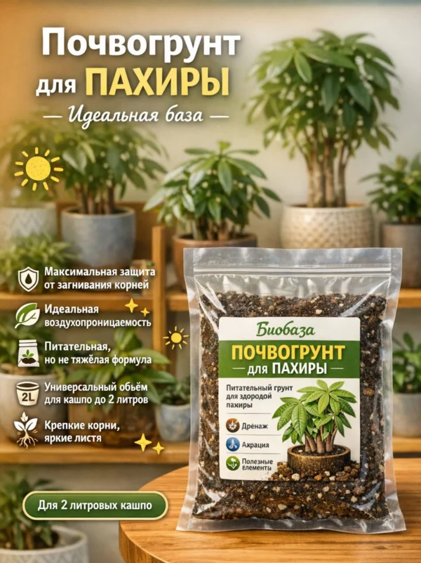 Почвогрунт для пахиры для кашпо до 2л Почвогрунт для пахиры для кашпо до 2л