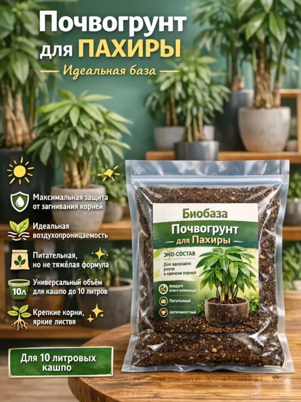 Почвогрунт для пахиры для кашпо до 10л