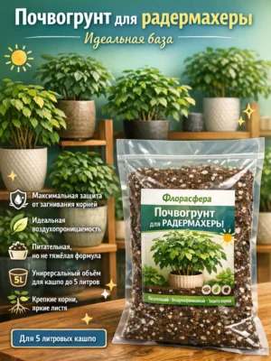 Почвогрунт для радермахеры для кашпо до 5л