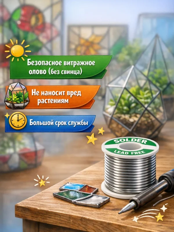 2 Олово для пайки в стиле тиффани 1000 гр (1кг)