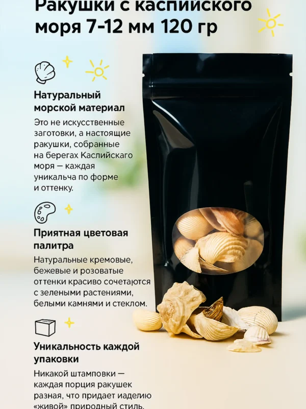 2 Ракушки с каспийского моря 7-12мм 120 гр