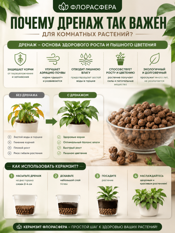 2 Дренаж керамзит для кашпо и растений 700гр