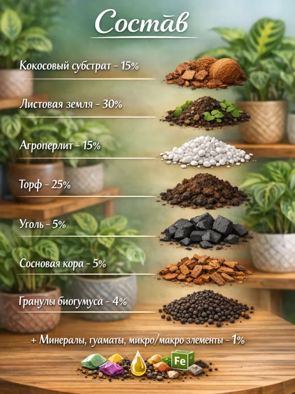 2_флорасфера Почвогрунт для маранты для кашпо до 10л