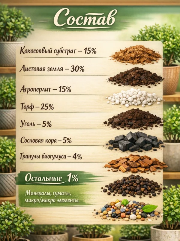 Почвогрунт для мирсины для кашпо до 2л