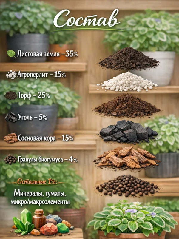 Почвогрунт для плектрантуса для кашпо до 5л