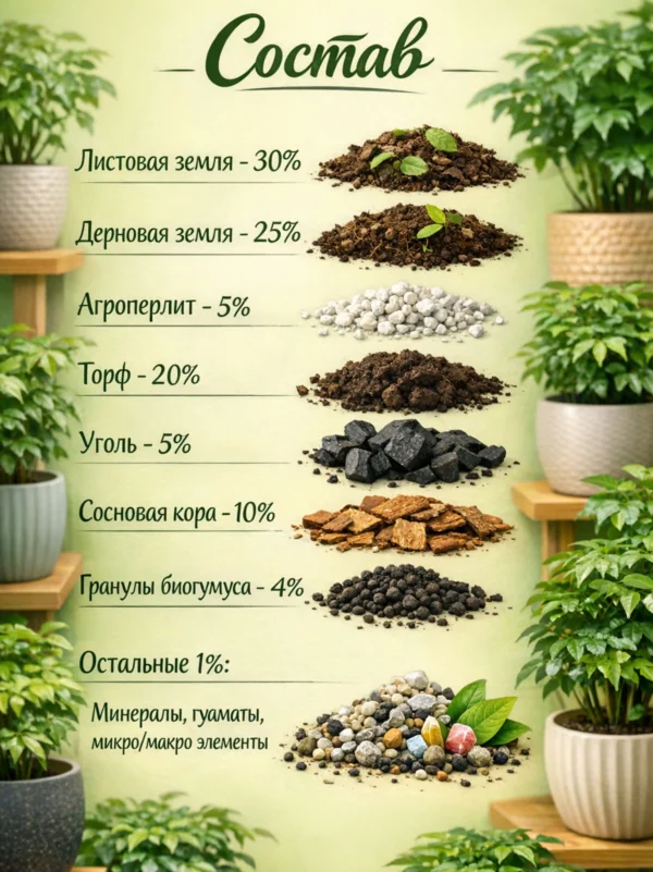 Почвогрунт для радермахеры для кашпо до 2л