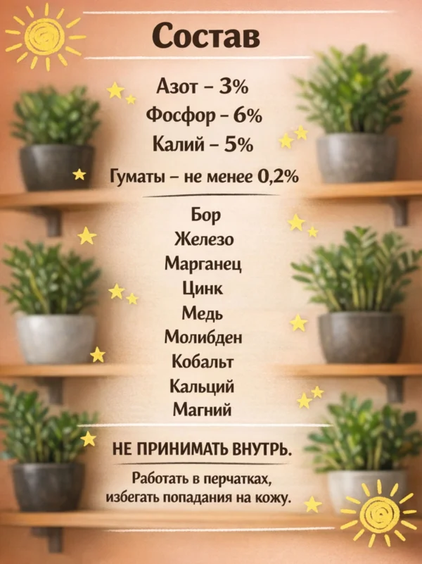 Концентрированное удобрение для замиокулькаса