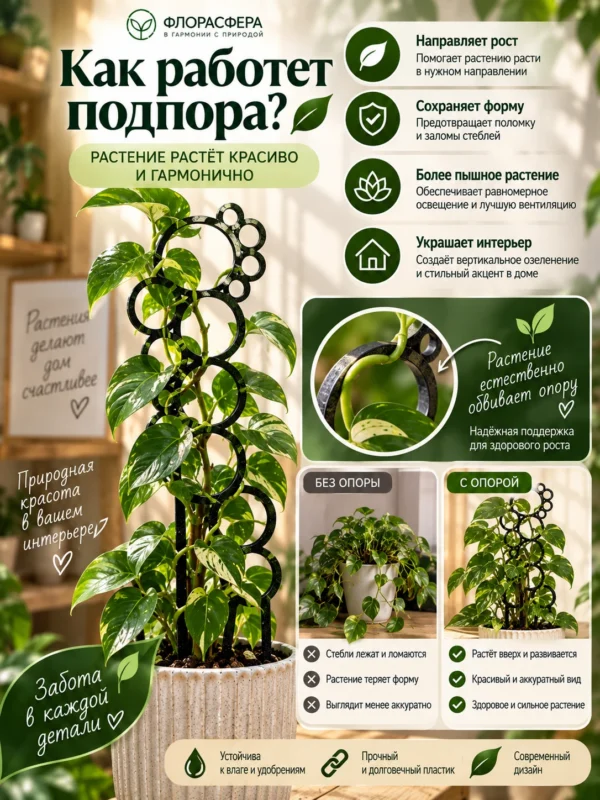 Подпора декоративная для растений 3шт