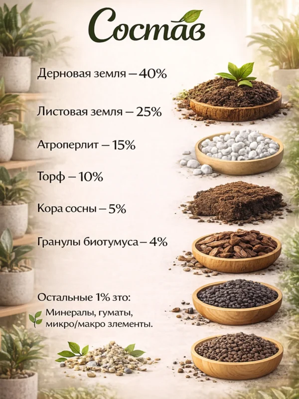 Почвогрунт для аспидистры для кашпо до 2л