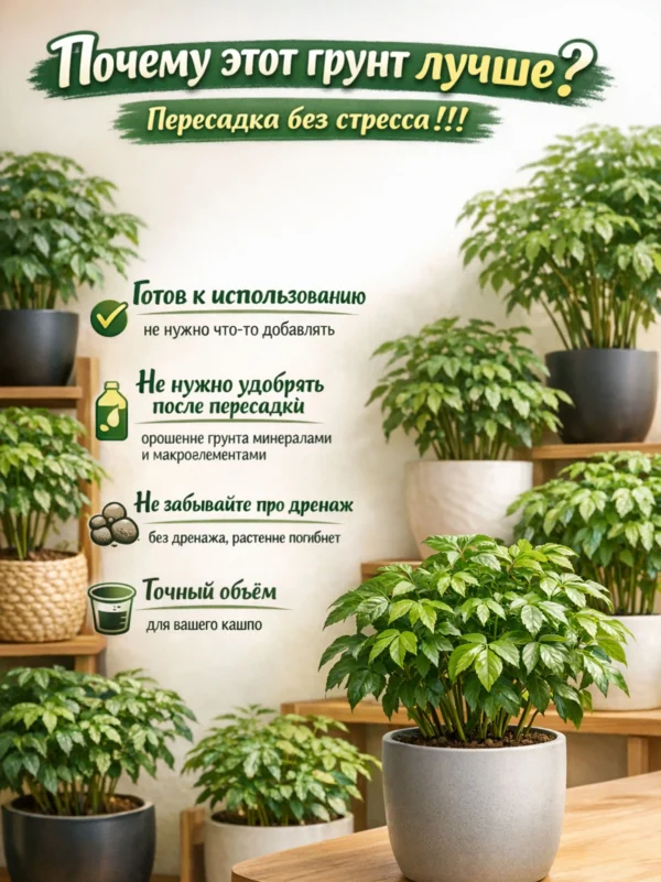 Почвогрунт для радермахеры для кашпо до 2л
