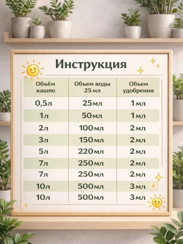 Концентрированное удобрение для замиокулькаса