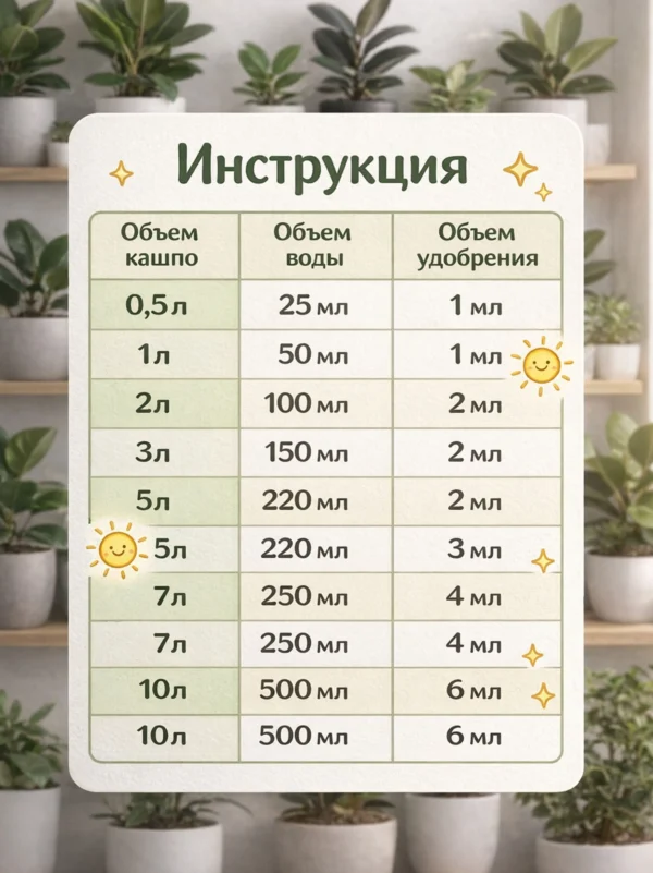 Концентрированное удобрение для крупнолистовых фикусов