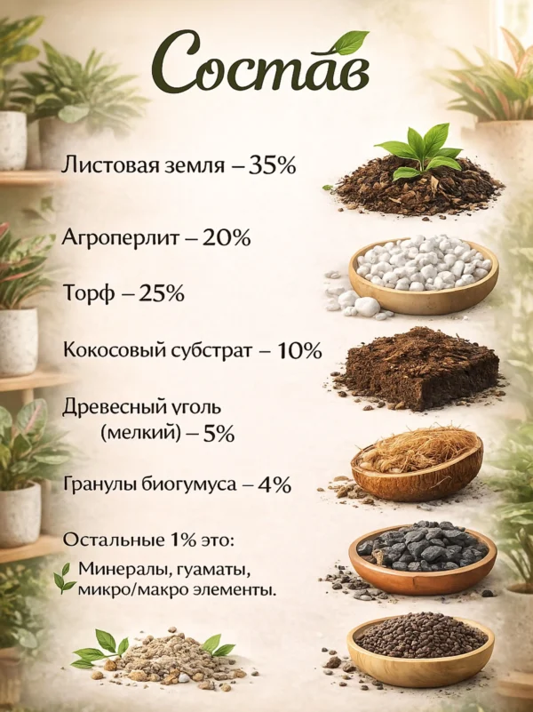 Почвогрунт для Аглаонемы для кашпо до 2л
