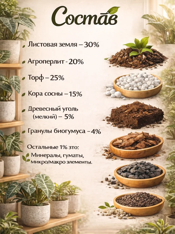 Почвогрунт для Алоказии для кашпо до 10л